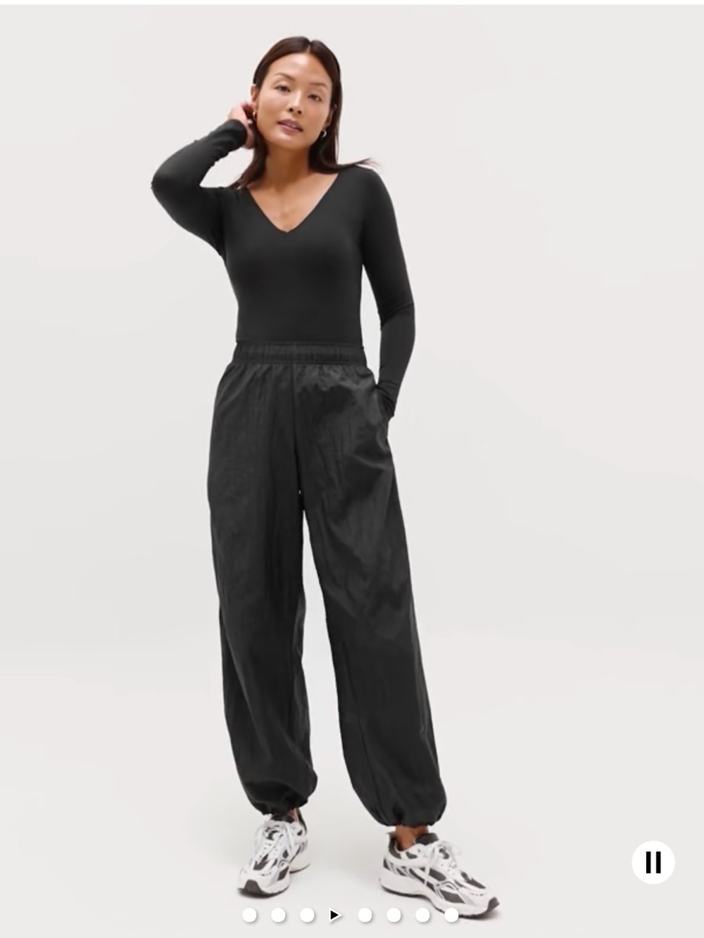 NWT BodyMove Plunge Long Sleeve Bodysuit, medium petite, black